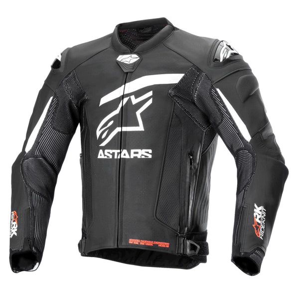 Alpinestars GP-Style Black & White Leather Motorcycle Racing Jacket - Dynamic Protection