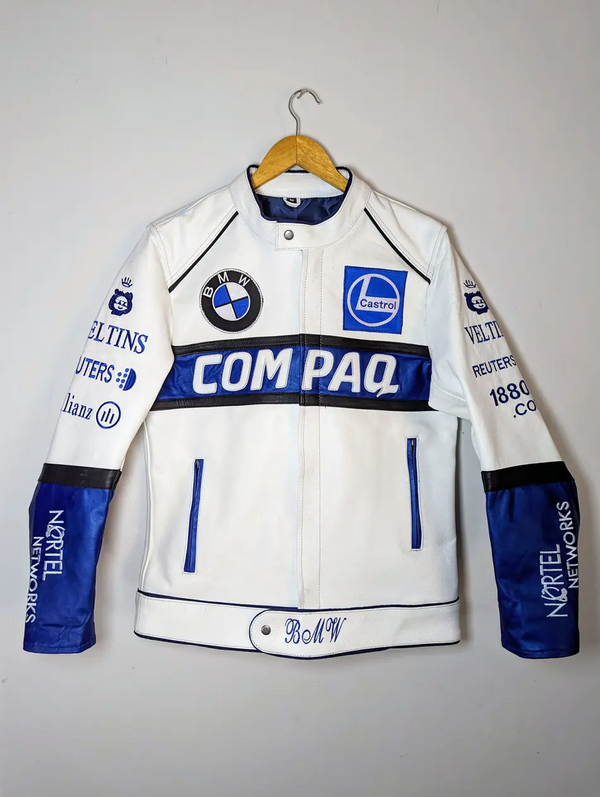 BMW Compaq Racing Leather Jacket – Real Leather Motorsport Jacket - Casual Streetwear