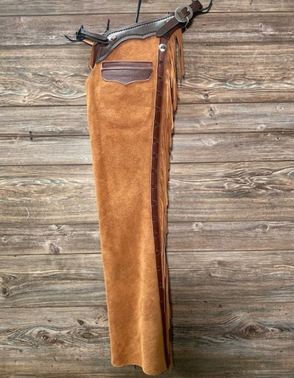 Leather Chap Tan Brown Suede Western Cowboy Chap Horse Riding Chap Native Rodeo Pant Mountain Men Chap Gifts For Men , Gifts For Cowboy