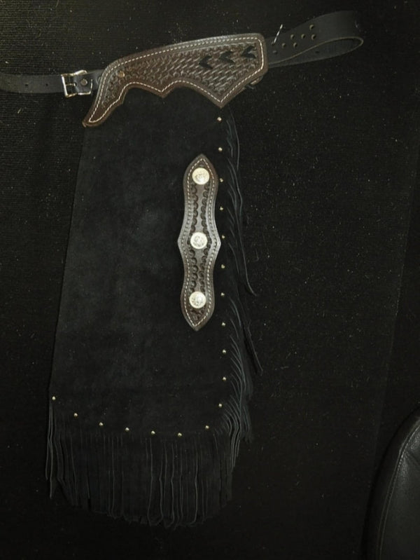 Handmade Native American Leather Chap Black Suede Pant Chap Western Cowboy Chap Rodeo Chap Mountain Men Horse Riding Chap Gifts For Men