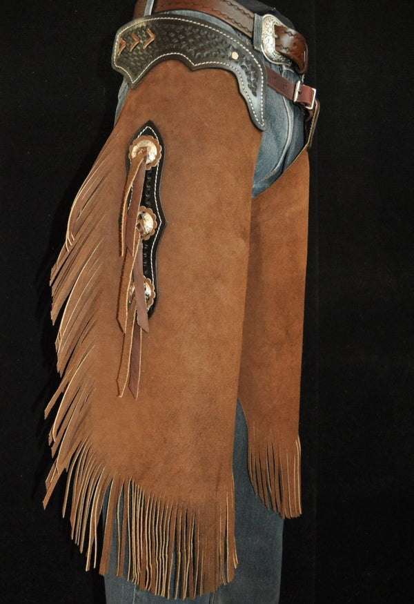 Handmade Native American Leather Chap Tan Brown Suede Fringes Style Pant Chap Western Cowboy Chap Rodeo Chap Horse Riding Gifts